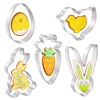 Hebterrka Easter Cookie Cutters Set, Stainless Steel, 5 Pieces, Easter