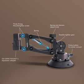 DFCINE DJI Osmo Pocket 3 Car Mount Shock Absorber Arm with Z-axis Spring Bracket - Portable Osmo Pocket 3 Vehicle Stability System