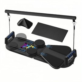 6 in 1 Pilates Board,Portable and Foldable Pilates Reformer Set,Multifunctional Pilates Board for Home Exercise,The for Fitness Women Lovers (Black)