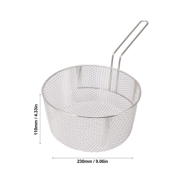 Frying Basket Stainless Steel Long Handle Reusable Rust Resistant Fry