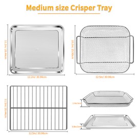 GWY Baking Tray Basket Wire Rack Set for Emeril Lagasse 26 QT Convection Toaster Oven Extra Large Air Fryer With French Doors Tray Set Accessories Grill Plate Crisper Plate Replacement Parts