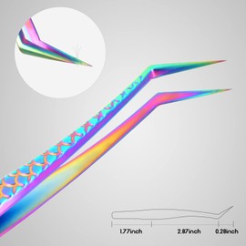 FEITA Pinzas Para Extensiones De Pestañas Con Agarre De Diamante, Pinzas De Precisión Para Pestañas, Acero Japonés, Herramientas De Aplicación De Pestañas Postizas, 2 Uds.