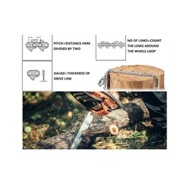 Reiwosee 2pcs Chainsaw Chain for 14 inch (50 cm), Saw Chain Pitch 3/8", Sprocket Thickness 1.3mm, 50 Links,Blade Compatible with Oregon Bosch Dolmar Hitachi Echo Einhell Makita Husqvarna ect(14 inch)