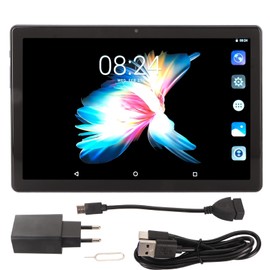 10.1 Inch Tablet for Android 13.0 2560X1600 Resolution RAM 8GB ROM 128GB Front 8MP Rear 16MP 8 Core Tablet for Work Game Video 100‑240V Gray EU Plug