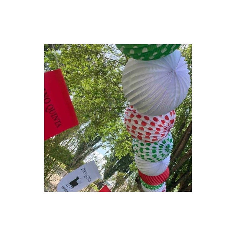 Red Lanterns with White Dots | 22 cm Diameter |