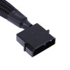 Sleeved Molex to x2 PC Fan Splitter Cable, 27cm, Black