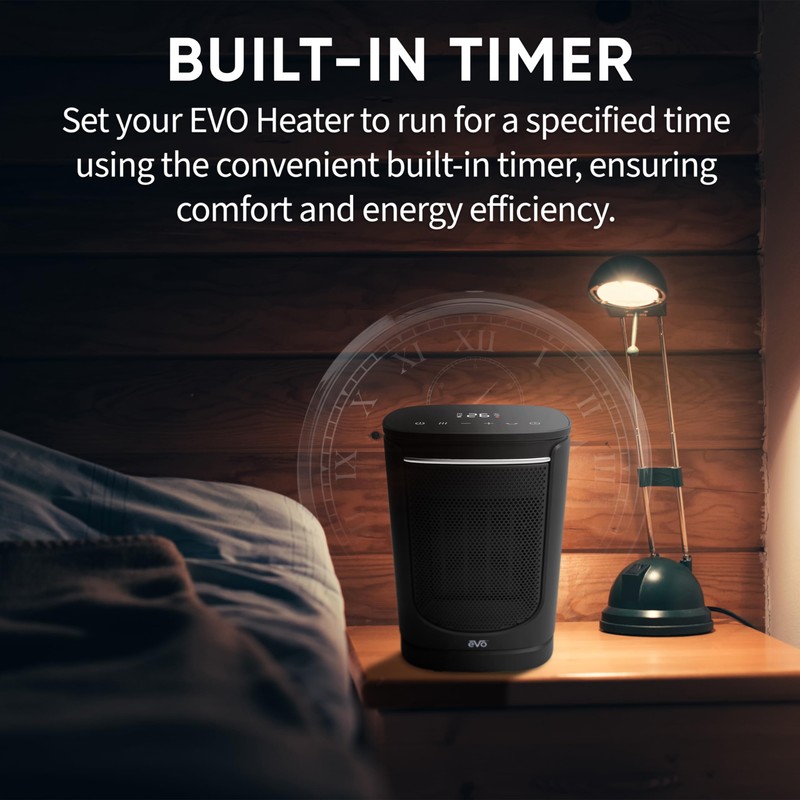 EVO Oscillating Ceramic Heater (with Digital Display) – Tip Over