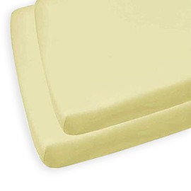 2 X Cot Bed Fitted Sheets, 60 x 120 cm - Cream