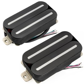 Musiclily Pro HH-DJRC Ceramic Rail Blade Humbucker Neck Bridge Pickups Set 8K/14.5K for Electric Guitar, Black