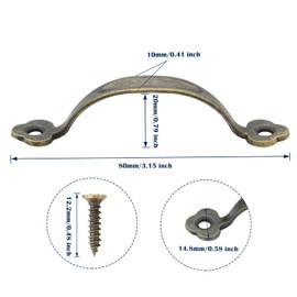 Piutouyar 12 Pcs Barn Door Handles Rustic Gate Handle 2.6 Inch Hole to Hole Metal Gate Pull Handle Fence Handle for Cabinet Garage Closet Drawer Outdoor Indoor, Bronze 3 Inch Length