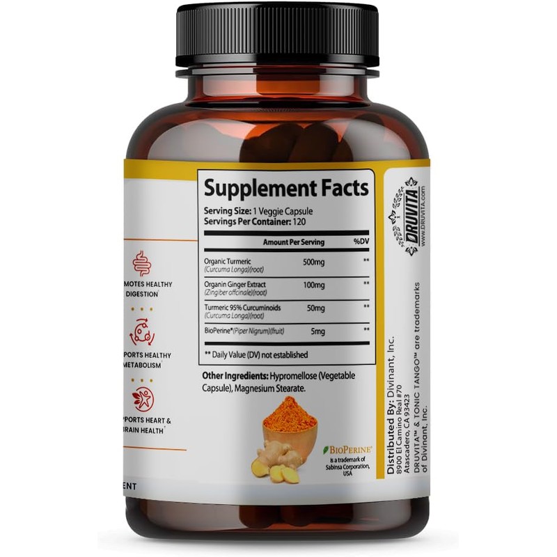Druvita 120 Tonic Tango Turmetic + Ginger capsules