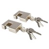 2 Pieces Padlocks with 8 Keys, Rectangular D-shaped Monoblock Locks