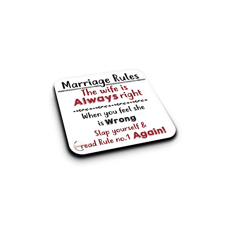 ER059 Funny Marrige Rules The Wife is Always Right Novelty