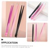 TOVINANNA 3pcs Nail Art Tweezers Double-ended Tweezers for Eyelash Extensions