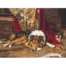 Luca-S B585 Reluctant Buddy Cross Stitch Kit, Cotton, Multi-Colour, 45 x 34 cm