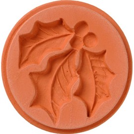 JBK Pottery Terra Cotta Cookie Stamps (Holly)