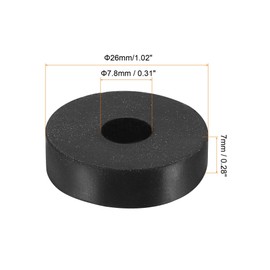 sourcing map Pack of 10 Anti-Vibration Discs 26 x 7.8 x 7 mm Round Seal Spacer for Central Air Conditioning Black