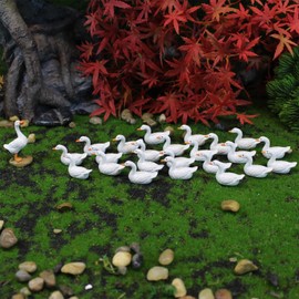 Whlo4U 26 Pcs Duck Miniature Mini Resin Ornaments Kit - Fairy Garden Accessories - Outdoor Micro Landscape Décor
