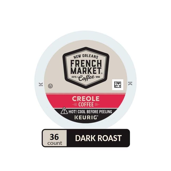 French Market Coffee, Single Serve K-Cups, Medium Dark Roast Coffee and Chicory, 4.9oz Box (Pack of 3) Packaging may vary