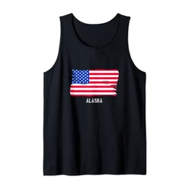 Alaska State Vintage USA Flag Tank Top