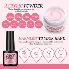 Acrylic Nail Kit with Everything 3PCs Acrylic Powder 4PCs Gel Nail Polish with Drill and U V Light 18PCs Glitter Powders Nail Kit Acrylic Set for Beginner DIY Home Salon