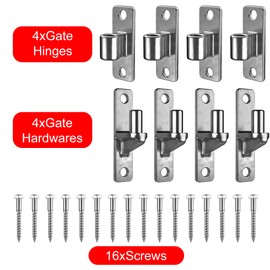 Magamuz 4Pack Heavy Duty Gate Hinges, 304 Stainless Steel Wall Mount, Farm Gate Hinges up to 600lbs, One Piece Design, Gate Hinge Hardware(Screws Included)
