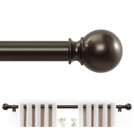 Bronze Curtain Rods 66 to 120 Inches(5.5-10 Feet),5/8 inch Splicing Drapery Rods,Small Curtain Rods Set,Size: 36''-120'',Bronze