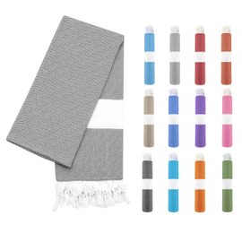 Turquoise Home XXL Hammam Towel for Beach, Travel, Bathroom, Quick-Drying, Lightweight, Soft & Absorbent, 100% Recycled Cotton, 100 x 200 cm, Anthracite