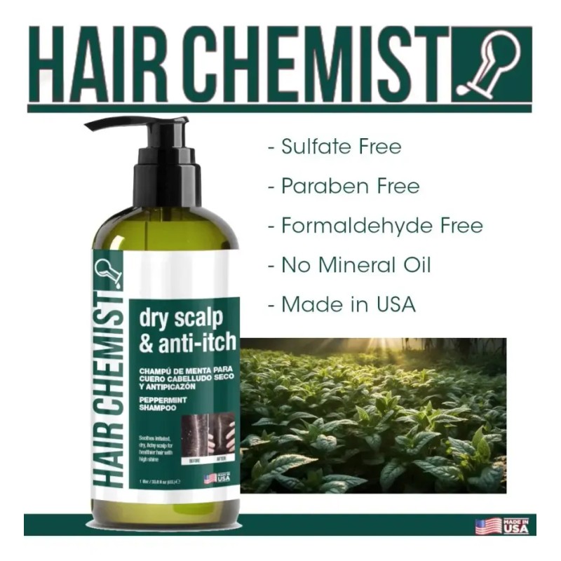 Champú Hair Chemist Cuero Cabelludo Seco Menta Anticaspa 1l