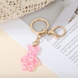 Pocket Bear Hug,Anxiety Relief Items for Women,Worry Bear,Stress Relief Gifts for Her,Mental Health Positivity Keychain Gift for Anxious Friend, Back to School Worry Gift for Daughter Son (Pink- K)