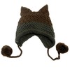 SUNONE11 Fox Ears Beanie Winter Warm Handmade Knitting Pompom Patchwork