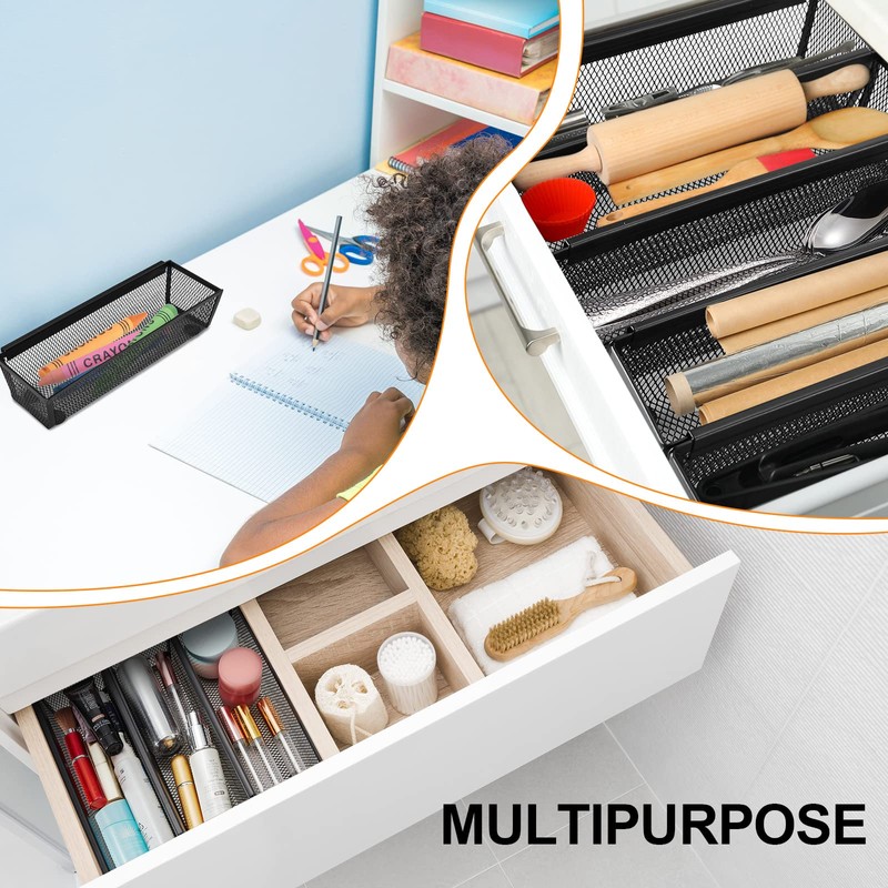 10 Pcs Drawer Organizer Silverware Drawer Organizer Mesh Utensil Drawer