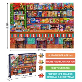 Jigsaw Puzzles 1000 Pieces for Adults | Candy Shop Puzzle | 1000 Piece Puzzle Educational Games Home Decoration Puzzle.…