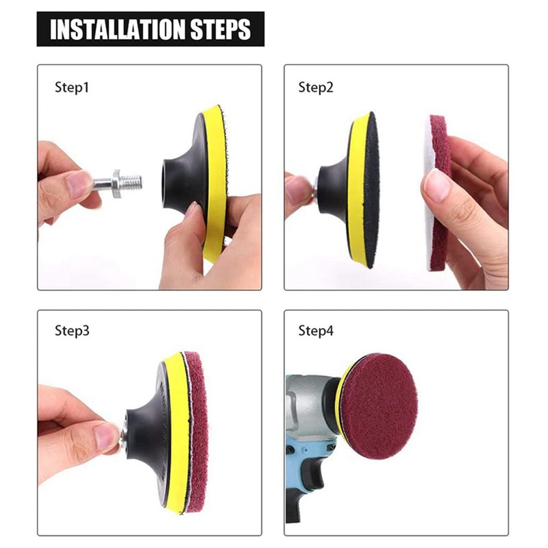 22Pcs Power Scrubber Brush Set Polishing Pad for Drill Powered