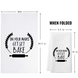 ZJXHPO Baker Towel Gifts On Your Marks Get Set Bake Kitchen Towel British Baking Show Inspired Gift Baking Gift Housewarming Gift Bake Lover Gift (Get Set Bake Towel)