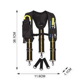 Wincal Tool Belt Storage Vest, Y-Shaped Adjustable Electrician Work Hanger with Multiple Pockets, Heavy Duty Tool Belt