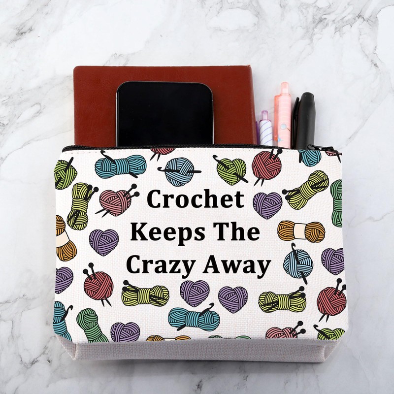 Generic Crochet Lover Gift Crochet Keeps The Crazy Away Makeup