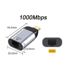 Xiwai Type-C USB3.1 to 1000Mbps USB-C Gigabit Ethernet Network LAN Adapter for Laptops