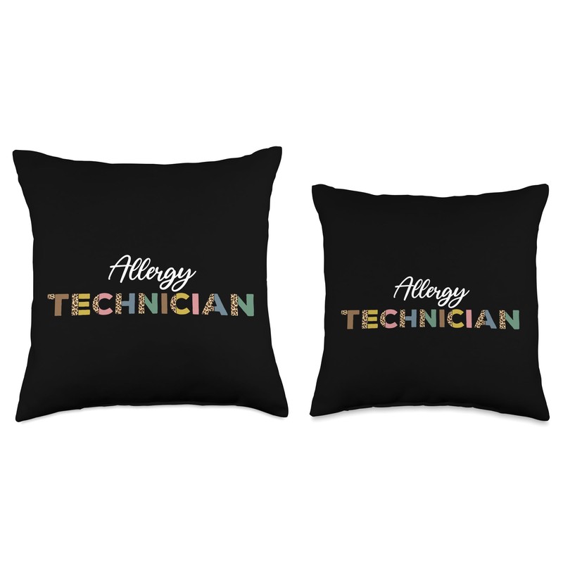 Allergy Technician Leopard Pattern Allergy Testing Expert Throw Pillow