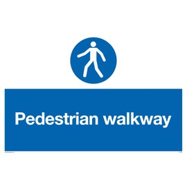 Viking Signs MA5289-A4L-1M "Pedestrian Walkway" Sign, 1 mm Plastic Semi-Rigid, 200 mm H x 300 mm W