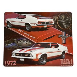 Vintage Retro 1972 Mustang Mach 1 Metal Sign Mustang Signs Garage Decor for Men Automobilia Advertising Man Cave Wall Decor Gifts Car Guys