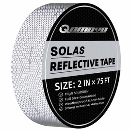 Qomovo Solas Reflective Tape Silver Marine Safety Warning Tape(2in x 75ft)