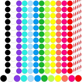 AUGSUN 3920Pcs Colored Dot Stickers, 3/4 Inch Round Color Coding Labels Circle Dots Labels Price Stickers Polka Circle Dot Stickers Label Sticker for Office, Classroom, Home, 12 Assorted Colors