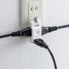 Sanwa Supply TAP-B57W Power Tap, 3 Outlets, 2 Pins, Easy