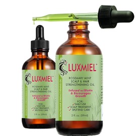 LUXMIEL Rosemary Oil for Hair Growth Organic, 100% Pure Organic Rosemary Mint Scalp & Hair Strengthening Oil for Eyebrow and Eyelash, Nourishes, Improves Blood Circulation 60ml - 2 Oz