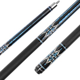 AB Earth 58" Pool Cue Stick Canadian Maple 13mm Tip Billiard Cue with Irish Linen Wrap (Blue, 20oz)