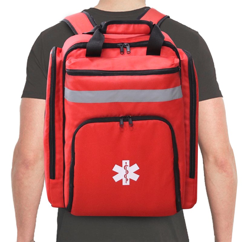 First Aid Bag Multi-Pocket Empty Emergency Backpack First Responder Trauma