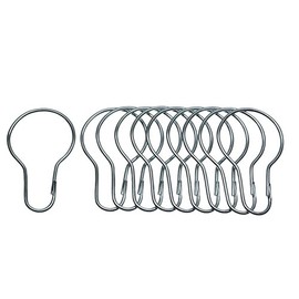 Danco 89046, (12) Curtain Hooks, Metal, for Use with 1 in Dia Shower Rods