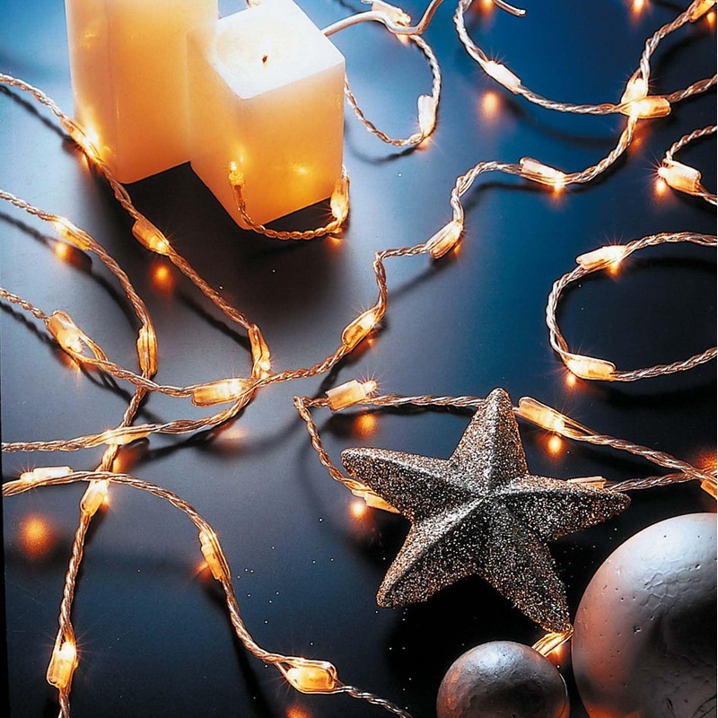 hellum Micro-Lichterkette, 100 transparente Filament Lichter, warm, 220V strombetrieben, innen