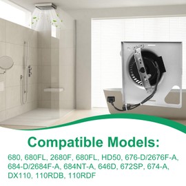 S97015157 Bathroom Exhaust Fan, S97015157 Bathroom Fan Motor Assembly Replacement Broan NuTone 680, 680FL, 2680F, HD50 676-D/2676F-A, 684-D/2684F-A, 684NT-A, 646D, 672SP, 674-A, DX110 110RDB, 110RDF